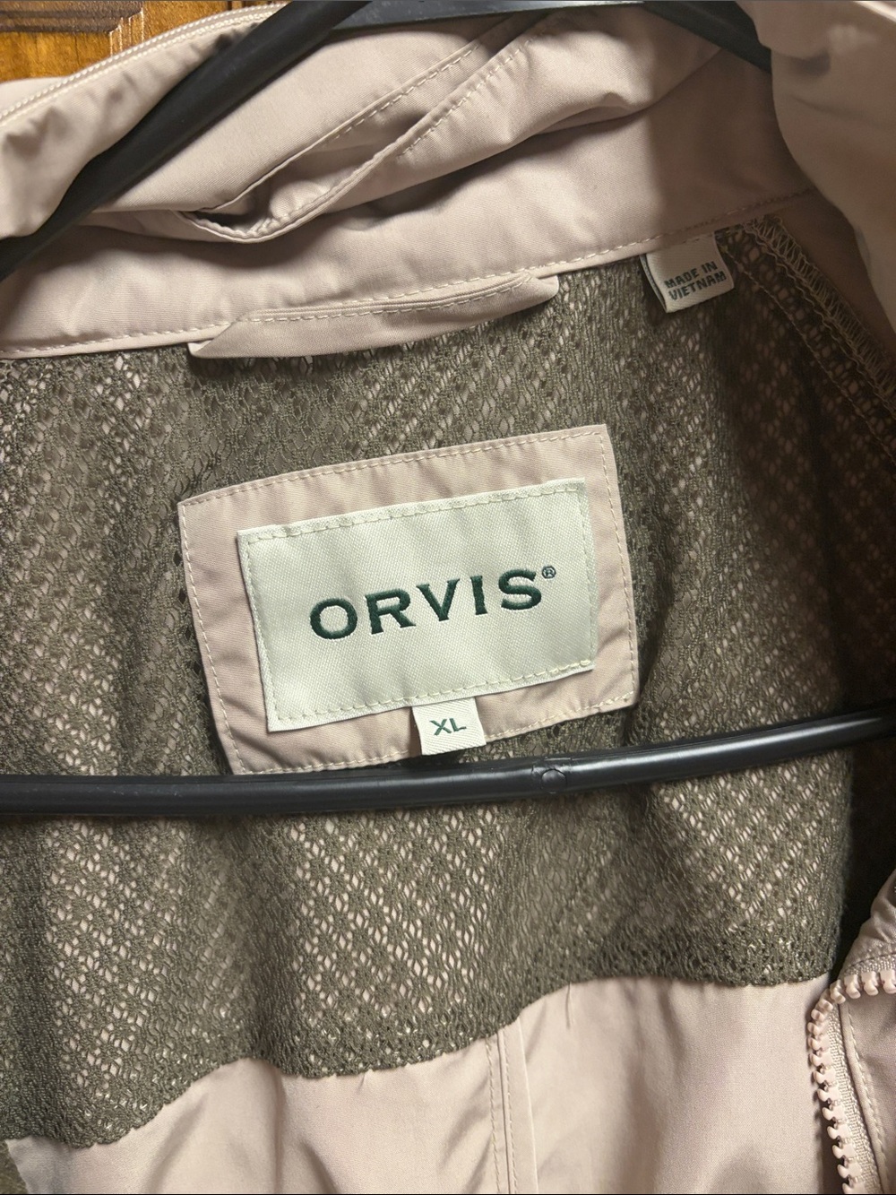 Orvis Lightweight Jacket in khaki.